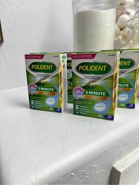 4 Polident Denture Cleaner 30 Tablets Antibacterial Sealed Ultra Fast  NIP